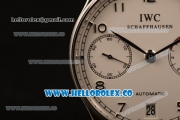 IWC Portuguese Automatic Clone IWC 52010 Automatic Steel Bezel Steel Case with White Dial and Black Leather Strap - (AAAF)