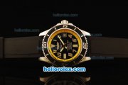 Breitling SuperOcean Swiss ETA 2836 Automatic Steel Case with Yellow Dial and Black Rubber Strap Breitling SuperOcean Swiss ETA 2836 Automatic Steel Case with Yellow Dial and Black Rubber Strap