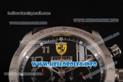 Scuderia Ferrari Chronograph Miyota OS20 Quartz Steel Case with Black Dial Leather Strap and Silver Arabic Numeral Markers