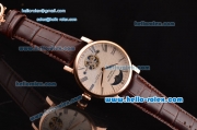 Patek Philippe Complications ST22 Automatic Rose Gold Case with Black Roman Numeral Markers and White Dial - Gold Hands