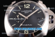 Panerai PAM 535 Luminor 1950 3 Days GMT Asia Automatic Steel Case with Black Dial and Green Stick/Arabic Numeral Markers