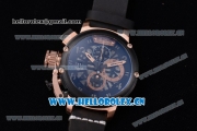 U-Boat Chimera Skeleton Chronograph Miyota OS10 Quartz Rose Gold Case with Skeleton Dial PVD Bezel and Black Leather Strap