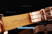 Breitling Bentley Automatic Rose Gold Bezel with Brown Dial and Black Leather Strap