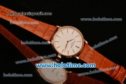 Patek Philippe Calatrava Miyota OS2035 Quartz Rose Gold Case with White Dial and Stick Markers