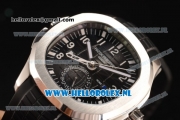 Patek Philippe Aquanaut Travel Time 9015 Auto Steel Case with Black Dial and Black Rubber Strap - 1:1 Origianl