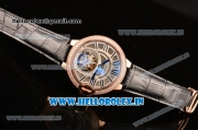 Cartier Ballon Bleu Tourbillon Seagull ST80 Tourbillon Manual Winding Rose Gold Case with Grey Dial and Diamonds Bezel