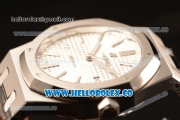 Audemars Piguet Royal Oak 41mm White Dial Automatic Clone Ap 3120 Movement Black Leather 15400ST.OO.1220ST.02 JH