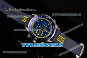 Omega Seamaster Diver 300M Chrono Miyota OS20 Quartz Steel Case with Blue Dial and Yellow Inner Bezel