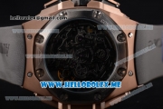 Audemars Piguet Concept Miyota Quartz Rose Gold Case with Skeleton Dial and Grey Rubber Strap Stick/Arabic Numeral Markers (EF)