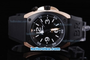 Bell & Ross BR 02 Instrument Diver PVD Bezel with White Marking-Rubber Strap