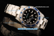 Rolex GMT Master II Swiss ETA 2836 Automatic Movement Full Steel with Black Dial and White Markers