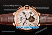 Cartier Ballon Bleu De Tourbillon Asia Automatic Rose Gold Case with White Dial and Black Roman Numeral Markers