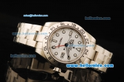 Rolex Explorer II Automatic Movement Full Steel with White Dial and White Markers-41mm Size