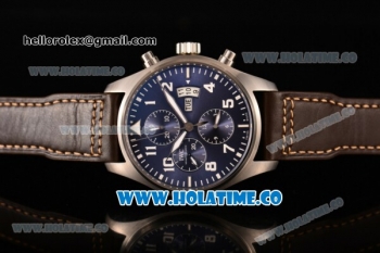 IWC Pilot’s Watch Chronograph Edition "Le Petit Prince" Swiss Valjoux 7750 Automatic Steel Case with Blue Dial Brown Leather Strap and White Arabic Numeral Markers