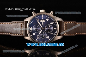 IWC Pilot’s Watch Chronograph Edition "Le Petit Prince" Swiss Valjoux 7750 Automatic Steel Case with Blue Dial Brown Leather Strap and White Arabic Numeral Markers