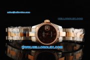 Rolex Datejust Automatic Movement Brown Dial with Rose Gold Bezel and Two Tone Strap-Lady Model