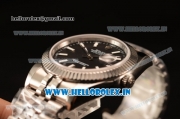 Rolex Datejust 37mm Swiss ETA 2836 Automatic Movement Steel Case with Steel Bezel Black Dial Steel Strap