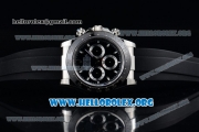 Rolex Daytona Chrono Clone Rolex 4130 Automatic Steel Case with Black Dial Ceramic Bezel and Black Rubber Strap - 1:1 Original (EF)