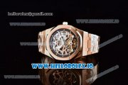 Audemars Piguet Royal Oak Skeleton Tourbillon Swiss Tourbillon Manual Winding Rose Gold Case Skeleton Dial With Dots Markers Rose Gold Bracelet