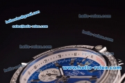 Breitling Chronomat B01 GMT Swiss Valjoux 7750 Automatic Steel Case/Strap with Diamond Bezel - Blue Dial