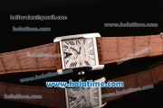 Cartier Tank MC Miyota 8245 Automatic Steel Case with White Dial and Black Roman Numeral Markers