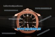Patek Philippe Aquanaut Miyota 9015 Automatic Rose Gold Case with Black Dial and Arabic Numeral Markers (BP)