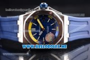 Audemars Piguet Royal Oak Offshore Diver Asia 2813 Automatic Steel Case with Blue Dial and Stick Markers Blue Rubber Strap (EF)