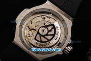 Hublot Big Bang King Swiss Valjoux 7750 Automatic Movement Steel Case with Black Bezel and Black Rubber Strap