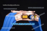 Richard Mille RM60-01 Asia Automatic Rose Gold Case with Skeleton Dial Blue Rubber Strap and Stick/Arabic Numeral Markers