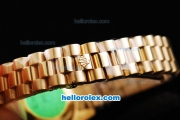 Rolex Datejust Automatic Movement Full Rose Gold with Diamonds Dial and Diamonds Bezel-Red Diamonds Hour Markers-Lady Size