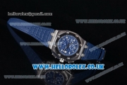 Audemars Piguet Royal Oak Offshore Juan Pablo Montoya Chrono Swiss Valjoux 7750 Automatic Steel Case with Blue Dial Stick Markers and Blue Leather Strap (J12)