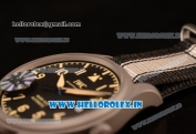 IWC Pilot's Watch Mark XVIII Miyota 9015 Automatic Steel Case Black Dial With Arabic Numeral Markers Brown Nylon Strap