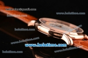 Vacheron Constantin Metiers D Art Miyota OS2035 Quartz Rose Gold Case with White Dial and Brown Leather Strap