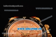 Rolex Daytona Chrono Swiss Valjoux 7750 Automatic Yellow Gold Case with Ceramic Bezel Stick Markers and Gold Dial (BP)