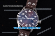 IWC Big Pilots Saint Exupery Limited Edition Swiss Valjoux 7750 Automatic Steel Case with Brown Dial Arabic Number Markers and Brown Leather Strap (ZF)