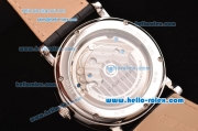 Cartier Rotonde De Tourbillon ST22 Automatic Steel Case with White Dial and Black Leather Strap