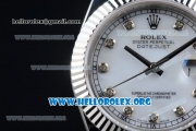 Rolex Datejust II Swiss ETA 2836 Automatic Steel Case with White Dial Diamonds Markers and Stainless Steel Bracelet (BP)