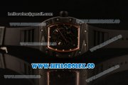 Richard Mille RM 055 Bubba Watson Miyota 9015 Automatic Carbon Fiber Case with Black Rubber Strap and Black Dial