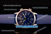 IWC Aquatimer Vintage 1967 Swiss ETA 2824 Automatic Steel Case with Stick Markers Blue Dial and Blue Rubber Strap