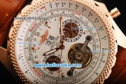 Breitling for Bentley Automatic Tourbillon Rose Gold Case with White Dial