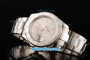 Rolex Yacht-Master Swiss ETA 2836 Automatic Movement Silver Case with Red Second Hand and White Markers