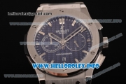 Hublot Classic Fusion Chrono Miyota Quartz Stainless Steel Case/Bracelet with Black Dial Stick Markers