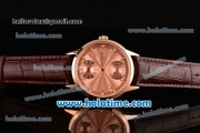 Patek Philippe Grand Complitcations Asia 6497 Manual Winding Rose Gold Case with Brown Leather Strap and Rose Gold Dial