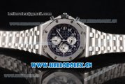 Audemars Piguet Royal Oak Offshore Seiko VK67 Quartz Stainless Steel Case/Bracelet with Black Dial and Arabic Numeral Markers