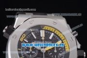 Audemars Piguet Royal Oak Offshore Diver Chrono Clone AP Calibre 3126 Automatic Steel Case with Black Dial Stick Markers and Black Rubber Strap - 1:1 Original (ZF)