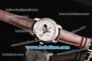 Vacheron Constantin Malte Asia ST25 Automatic Steel Case with Brown Leather Strap and White Dial