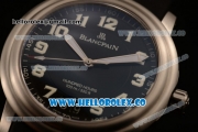 BlancPain Hundred Hours Japanese Miyota 9015 Automatic Steel Case with Black Dial and Black Rubber Strap - (AAAF)