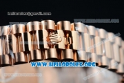 Rolex Day-Date Swiss ETA 2836 Automatic Rose Gold Case with White Dial Diamonds Markers and Rose Gold Bracelet (BP)