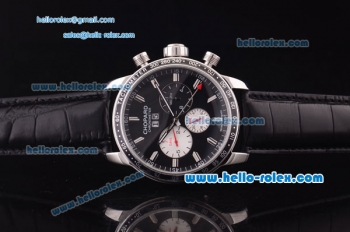 Chopard Chronometer Automatic Steel Case with Black Dial and Black Leather Strap