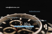 Rolex Daytona Chronograph Swiss Valjoux 7750 Automatic Movement Steel Case with Black Dial and Black Bezel-Steel Strap